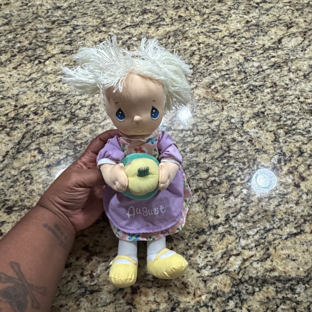 Precious Moments August Birthday Rag Doll Plush Floral Dress 13 inch 2005